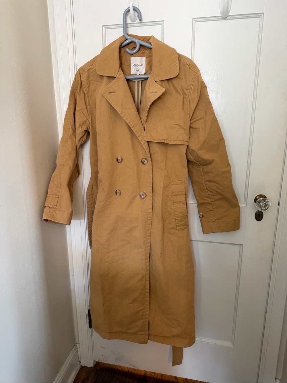 Madewell Tan Double-Breasted Trench Coat
